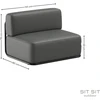Sofa Sitsit Vieno Modulio Baldas, Šiaudai, 0.8x1.02x0.78 m, Tamsiai Pilka