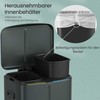 SONGMICS šiukšlių dėžė 2 x 20 l, šiukšlių rūšiavimo sistema su 2 skyrius, metalinė šiukšlių dėžė