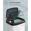 Songmics Virtuvės 50 litrų metalinė šiukšliadėžė su dangčiu balta-juoda