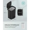 Songmics 50 litrų metalinė šiukšlių dėžė su dangčiu, juoda
