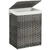 Songmics Skalbinių krepšys polyrattan 90 L pilkas