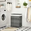 Songmics Skalbinių krepšys polyrattan 90 L pilkas