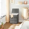 Songmics Skalbinių krepšys polyrattan 90 L pilkas