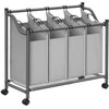 Songmics Skalbinių dėžė 4 x 35 L Pilka