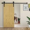 HOMCOM stumdomų durų furnitūros komplektas 200 cm, su bėgeliais, ratukais, apsauga nuo nušokimo, durų stabdikliais, anglinio plieno stumdomų durų sistema, juodos spalvos