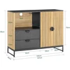 Sobuy Bufetas 107x40x85 cm Ąžuolas/Juoda, su sandėliavimo vieta