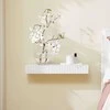 Sobuy Sieninė lentyna su stalčiumi ir LED apšvietimu, 60x20x8 cm, balta, MDF