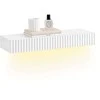 Sobuy Sieninė lentyna su stalčiumi ir LED apšvietimu, 60x20x8 cm, balta, MDF