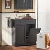 Sobuy Skalbinių spintelė 78x38,5x90,5 cm juoda, laikymo