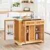 Sobuy Virtuvės sala 107x46–71x92,5 cm bambukas nerūdijantis plienas
