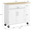 Sobuy Virtuvės sala su ratukais 99x40x85 cm balta, su laikymo vieta