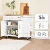 Sobuy Virtuvės sala su ratukais 99x40x85 cm balta, su laikymo vieta