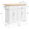 Sobuy Virtuvės sala vežimėlis 115x46/71x92 cm Balta Saugykla