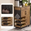 Sobuy Virtuvinis vežimėlis 67x88x37 cm rudas, metalas