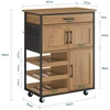 Sobuy Virtuvinis vežimėlis 67x88x37 cm rudas, metalas