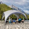 Outsunny Sodo paviljonas, sodo palapinė nuo saulės apsauga - kreminė balta + mėlyna 4 x 4 x 2,5 m