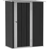 Outsunny Metalinis sodo sandėliukas - Tamsiai pilka 142 x 84 x 189 cm