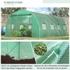 "Outsunny" šiltnamis su maždaug 6 x 3 x 2 m folijos šiltnamiu, 8 langais, susukamomis durimis, susukamomis šoninėmis sienelėmis, UV spinduliams atsparus folijos tunelis, žiemai atsparus pomidorų namelis su gruntiniu inkaru, žalias