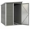 Outsunny metalinis sodo namelis 2,3m² 142x184x181cm, įrankių pašiūrė su pamatu, vienšlaičiu stogu, langu, rakinamomis durimis ir pirštinėmis, atsparus oro sąlygoms, sodo namelis, lauko pašiūrė kiemui, šviesiai pilkos spalvos