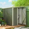 Outsunny metalinis sodo namelis 2,3m² 142x184x181cm, įrankių pašiūrė su pamatu, vienšlaičiu stogu, langu, rakinamomis durimis ir pirštinėmis, atsparus oro sąlygoms, sodo namelis, lauko pašiūrė kiemui, šviesiai pilkos spalvos