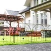 Outsunny sodo tvora, plieninė, 300 cm x 70 cm, dekoratyvinė grotelių tvoros sistema, tvoros elementai, šunų tvora, arkiniu viršumi, kraštovaizdžio tvora sodui, gėlynams, augintinių užtvara, lauko, juoda