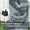 "Outsunny" lauko fontanas iš sintetinės dervos keturių pakopų sodo fontanas su LED apšvietimu siurblys akmens išvaizdos dekoratyvinis baseinas vidaus fontanas, skirtas sodo terasai 38 x 36 x 85 cm pilka spalva