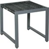 Outsunny® sodo stalas, šoninis staliukas su grūdinto stiklo stalviršiu, poliratanas + aliuminis