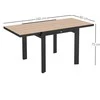 "Outsunny" sodo stalas Išplečiamas aliuminis 80/160x80 cm Oro sąlygoms atsparus balkono stalas Neslystantis bufeto stalas Stalas 6 žmonėms Stalas kieme Lauko stalas Lauko valgomasis stalas sode, terasoje, balkone Natūrali mediena