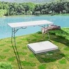 Outsunny sulankstomas sodo stalas, 180 x 74 cm, atsparus oro sąlygoms, bufetinis stalas su nešiojimo rankena, sulankstomas kempingo stalas sodui, terasai ir balkonui, baltas