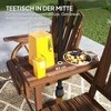 Outsunny 2 vietų sodo suoliukas, medinis, atsparus oro sąlygoms, sodo baldai su skėčio anga, ratų formos kojos, stalas, parko suoliukas iki 120 kg, balkono suoliukas, medinis suoliukas balkonui, sodui, 154x65x102 cm, apdegęs