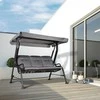 Outsunny 3 sėdimų vietų sodo sūpynės, reguliuojamas stogelis nuo saulės - pilka 200 x 120 x 170 cm