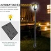 Outsunny saulės energija maitinamas sodo žibintas, lauko šviestuvas su LED, 10 liumenų, juodas, 15 x 15 x 120 cm