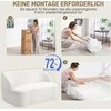 HOMCOM Dvivietė minkšta sofa, lenktas dizainas, su flisiniu apmušalu, skirta svetainei, miegamajam, namų biurui, kreminė balta