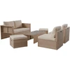 Sofa Juskys Lauko baldų komplektas Salou kreminės/smėlio spalvos