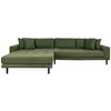 House Sofa, Lido Lounge, alyvinė žalia, juodi mediniai kojūnai