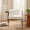 Sofa Promotions Fotelis, 65x62x72.5 cm, baltas, metalinis rėmas, apmuštas