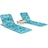 Sofa Promotions Paplūdimio poilsio kėdžių komplektas, 2 reguliuojamos kėdės su staliuku, 151x55,5x27-47 cm, mėlynas