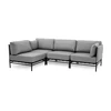 Sofa Sitsit Lauko moduliniai baldai, "Dandy 3 + Single Module", 156x234x78 cm, pilka spalva