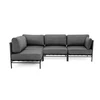 Sofa Sitsit Lauko moduliniai baldai, DANDY 3 + vienas modulis, 156x234 cm, tamsiai pilka spalva