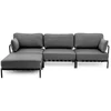 Sofa Sitsit Modulinės Baldai, SALVE 3' + Pufas, 156x234x78 cm, Tamsiai Pilka