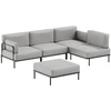 Sofa Sitsit Modulinis Baldų Rinkinys, Salve, 234x234 cm, Pilka