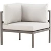 Sofa Venture Design Kampinis sofos modulis 70x70x30 cm rudos smėlio spalvos, aliuminis