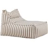 Sofa Venture Design Lounge krepšys 118x94x83 cm baltos ir smėlio spalvos dryžuoto audinio
