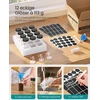 Songmics Prieskonių stiklainiai su barstymo įdėklais ir etiketėmis, juodi, 4,5 × 4,5 × 10,3 cm, 12 vnt.