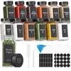 Songmics Prieskonių stiklainiai su barstymo įdėklais ir etiketėmis, juodi, 4,5 × 4,5 × 10,3 cm, 12 vnt.