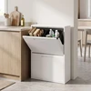 Songmics Šiukšlių rūšiavimo sistema su 4 × 17 l talpomis, balta, 24,1 × 63,1 × 92,1 cm
