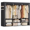SONGMICS audinio spinta 45 x 188 x 176 cm su 3 pakabinamais skyrius, juoda