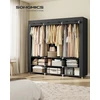 SONGMICS audinio spinta 45 x 188 x 176 cm su 3 pakabinamais skyrius, juoda