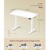 Songmics Aukščio reguliuojamas stalas 100x60x72-120 cm baltas plienas