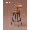 Songmics Baro kėdės 54x54x90,3 cm Ruda Sintetinė oda